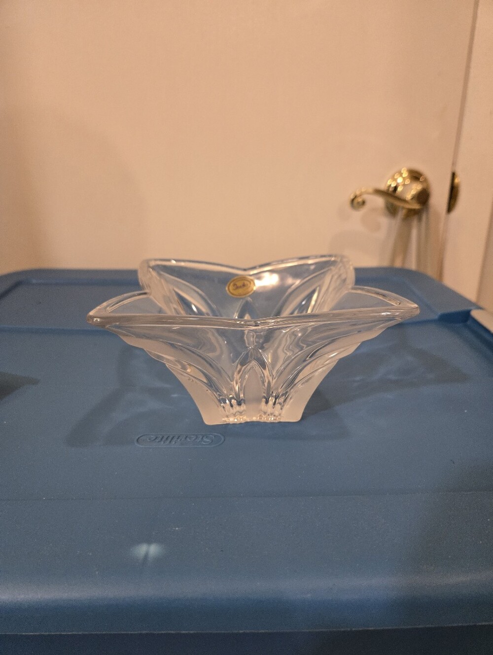 Vintage Studio Silversmiths Candy Dish Etched Floral Crystal/Glass